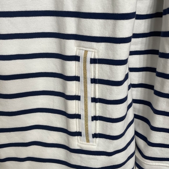 Lilly Pulitzer • White & Navy Nautical Striped Bennett Zip Front Jacket Size M - Picture 3 of 5